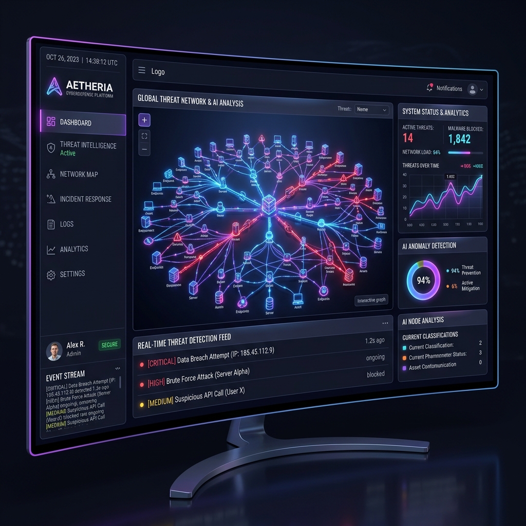 لوحة تحكم نظام باك اند CyberShield AI